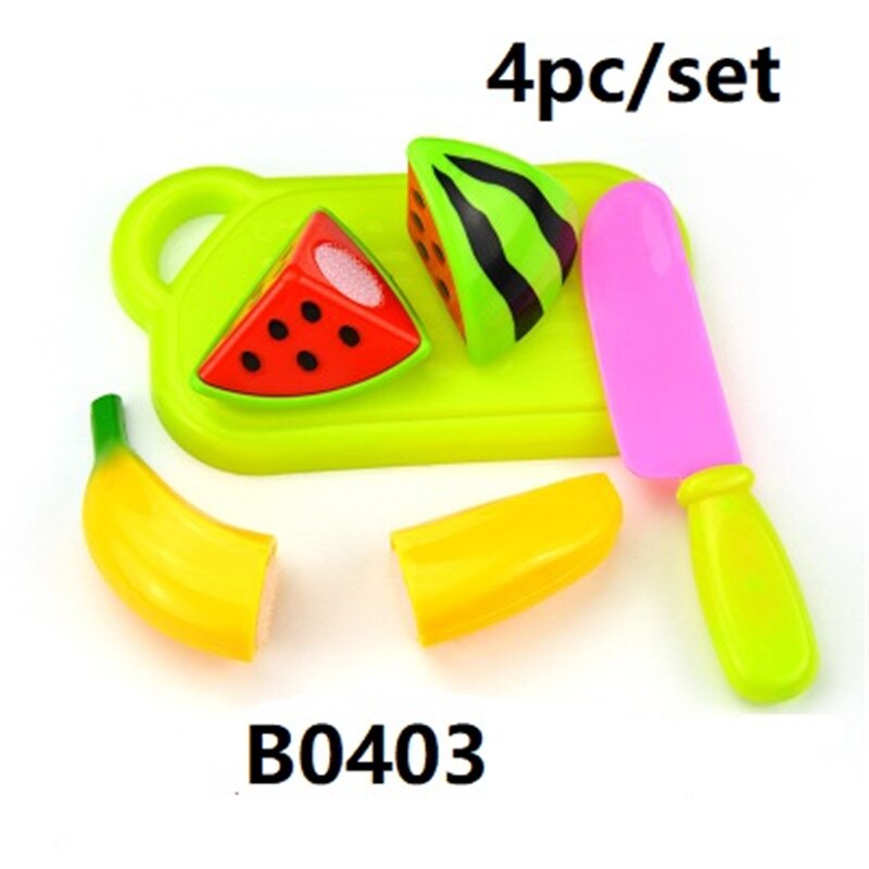 23 pz/set plastica taglio frutta e verdura giocattoli con cestino bambini cucina giocattoli finta gioca giocattoli educativi: 4pcs-03