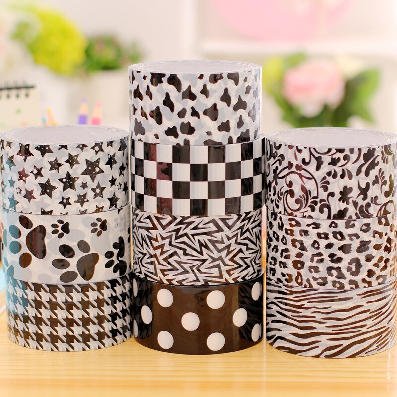 DIY handmade decorative tape Black and white element tape large roll length, notebook, photo album home lace decoration