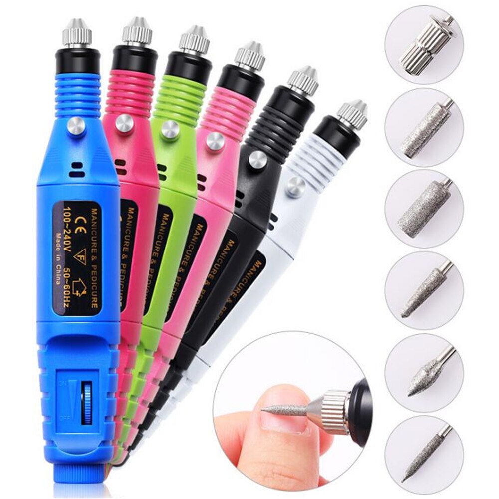 électrique perceuse à ongles Machine manucure Machine pédicure perceuse ensemble lime à ongles meuleuse polisseuse Nail Art équipement outils