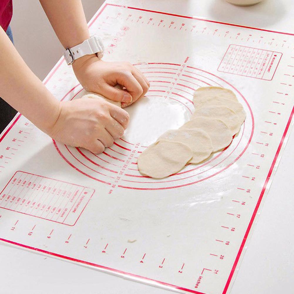 Tapis de cuisson en Silicone antiadhésif avec echelle, tapis de pâte à rouler, tapis de pétrir, feuille de pâtisserie de cuisine