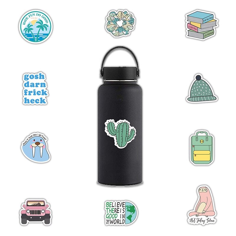 50Pcs Vinyl Stickers Girl Essential Stuff for Water Bottles Stickers Photo Luggage Laptop Skateboard Suitcase Trendy Stickers