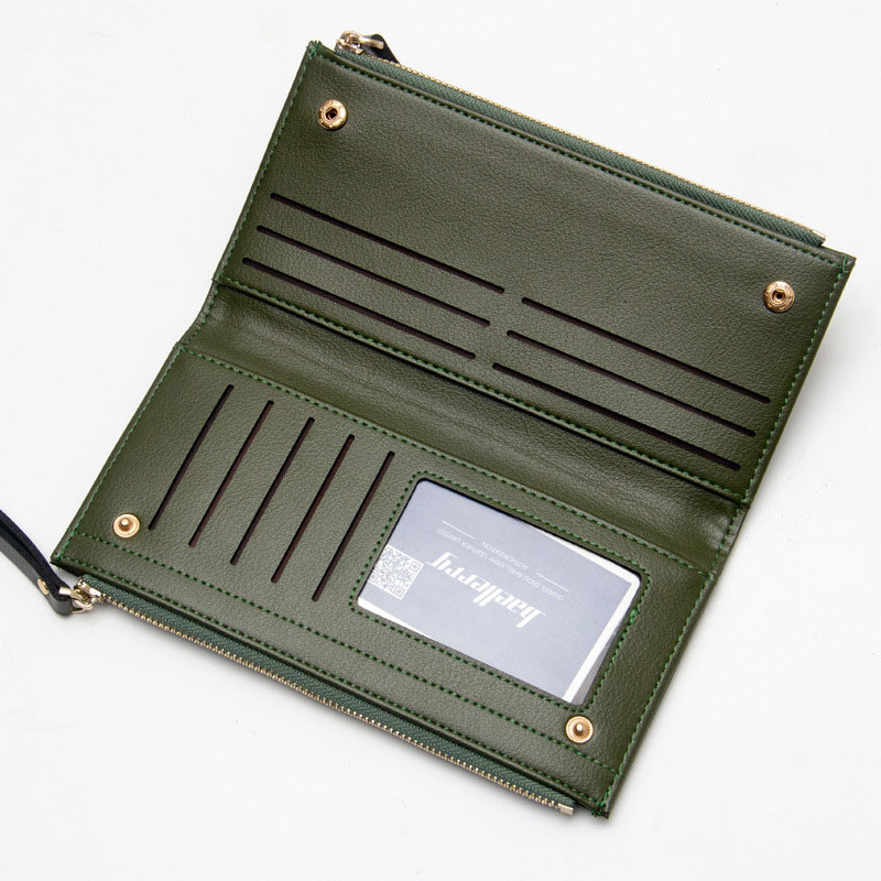 neue Lange Pu Frauen Brieftasche Kupplung frauen Geldbörse Beste Handy Brieftasche Weibliche Fall Telefon Tasche Carteira Femme: Army Green