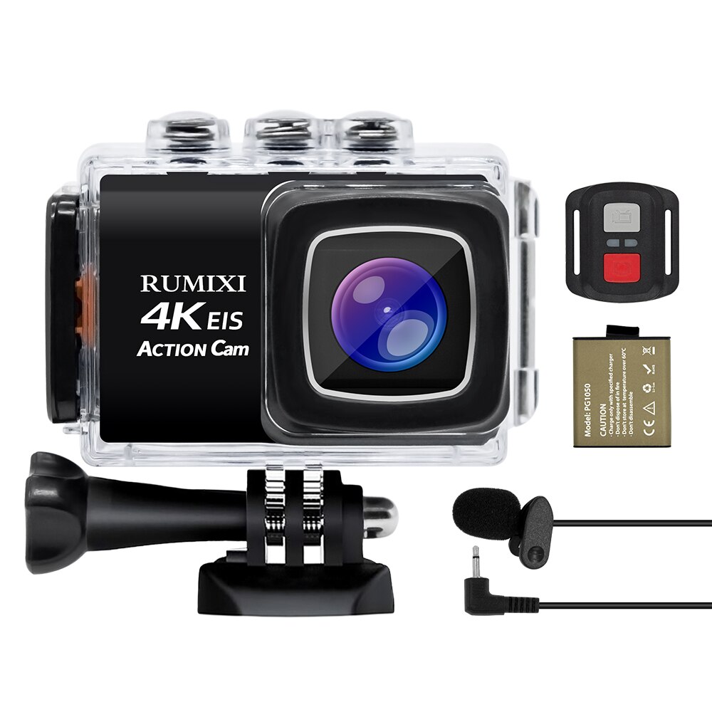 Action Camera 4 K/30fps With EIS Function External Mic WiFi 170D Underwater Waterproof 30M Video Record Remote control Sport Cam: Default Title