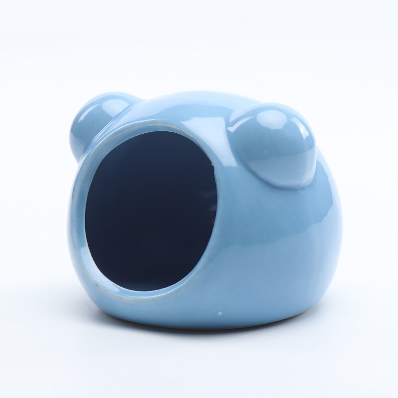 Nid de Hamster en céramique, Pot à nourriture en céramique, petit nid de Hamster, fournitures de refroidissement d'été: Bleu