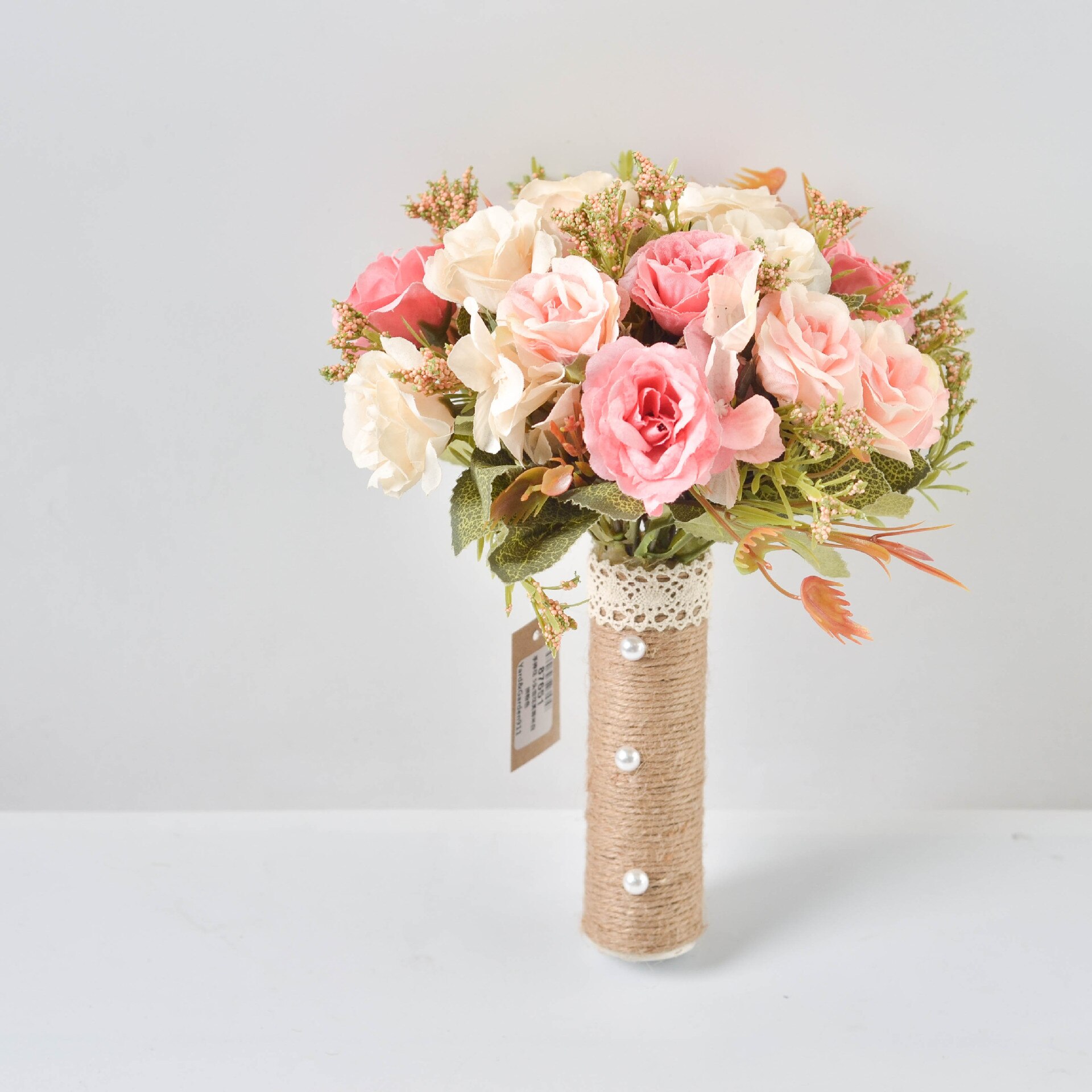 Koreansk brud holder blomster brudepige bryllup søstre gruppe rose pæon brudebuket silke simulation blomsterkunst
