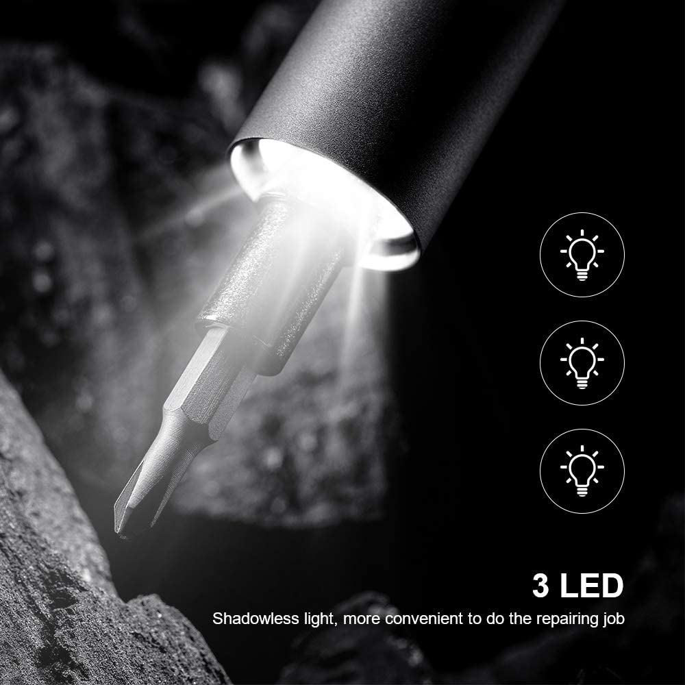Wowstick MINI SD 23 in 1 Electric Screwdriver Auto and Manual Dual Power Led Lights Rechargeable Screwdriver Repair Tool Kit