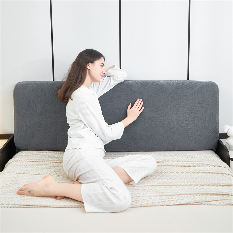 Dikker Jacquard Bed Hoofdeinde Cover Zachte Elastische Bed Head Cover Bladeren Gedrukt All-inclusive Bed Hoofdeinde Stofdichte Protector