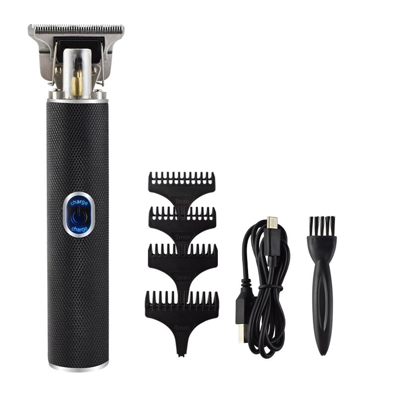 Eléctrico inalámbrico para el pelo Razors USB recargable hombres Calvo cabello Barber barba Trimmer Máquina para cortar cabello: 02 Without oil