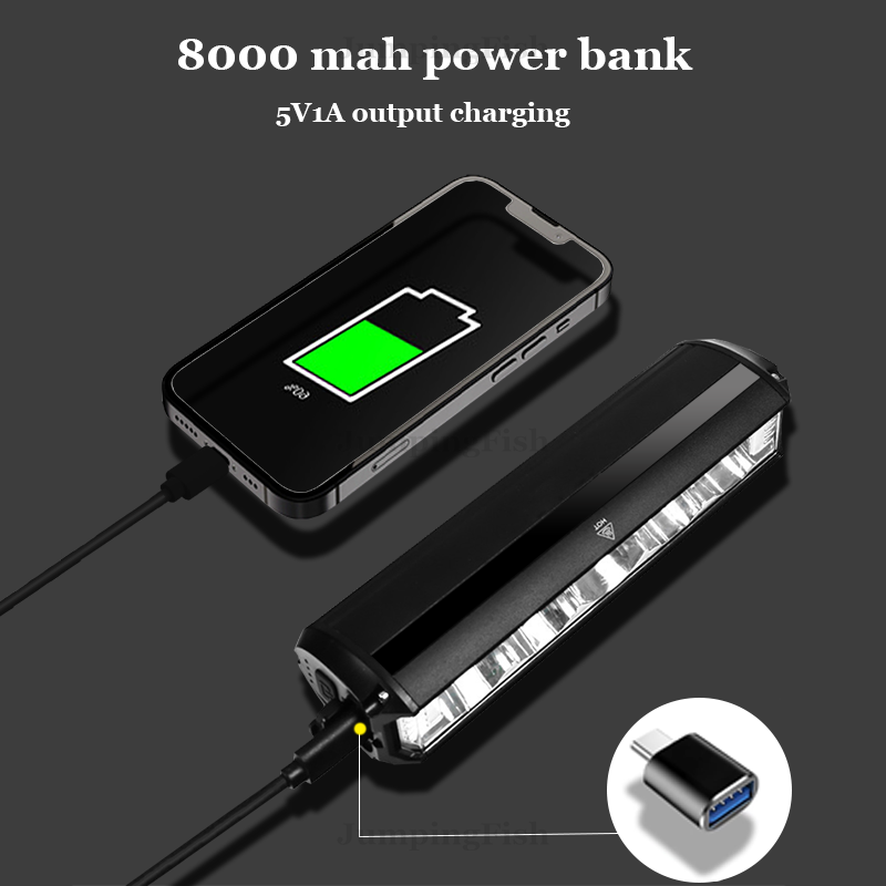 Fiets Licht Voor 5200LM Led Licht Voor Fiets 8000Mah Mountain Cycle Koplamp Lamp Mtb Fiets Licht Usb Zaklamp Super brigh