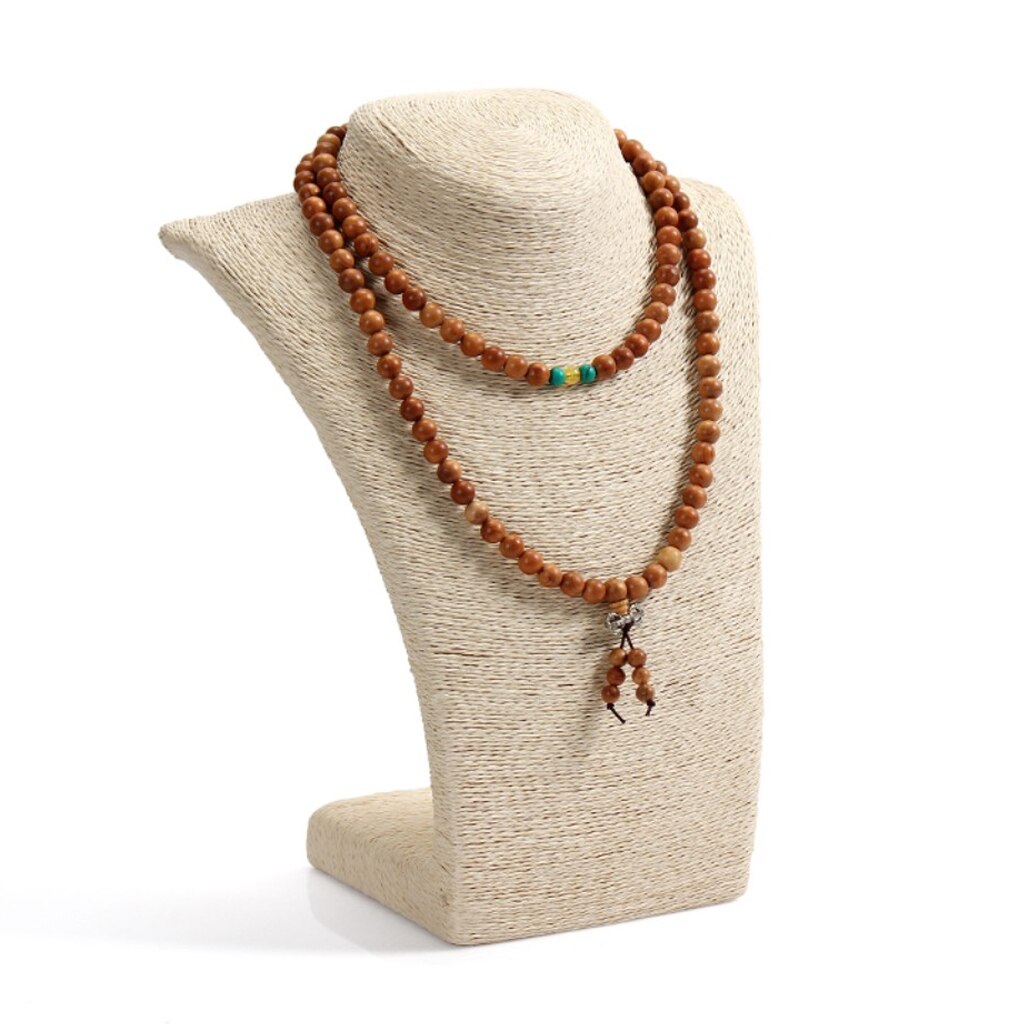 Ketting Buste Stand Sieraden Display Rack Voor Hanger Ketting-Beeldje Mannequin Sieraden Organisator, Beige