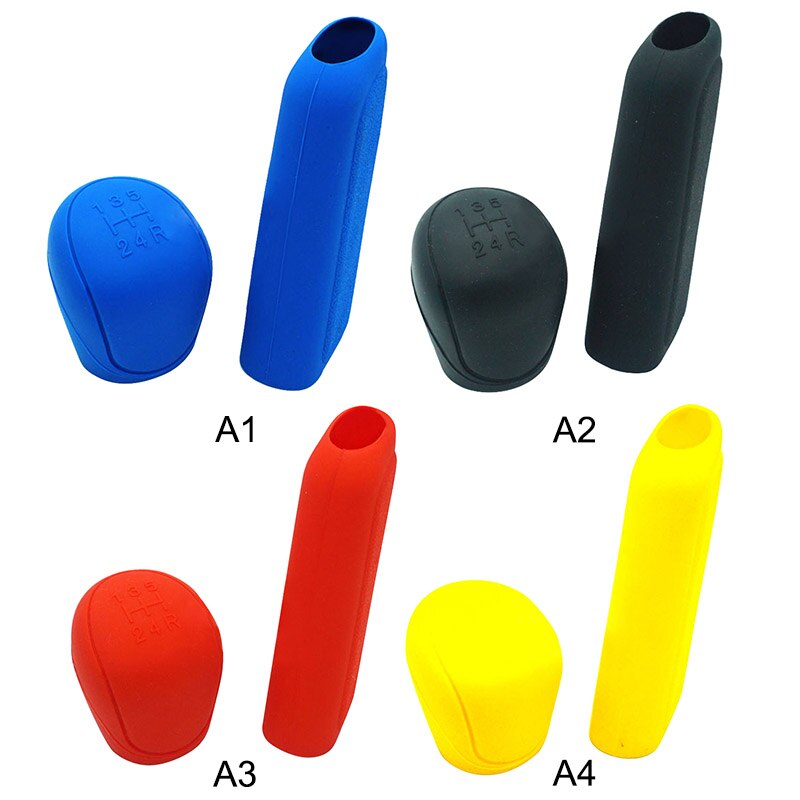 Cubierta de palanca de cambio de marchas de coche, cubierta de freno de mano de silicona, cubiertas de freno de mano de coche, collares de cambio de marchas Manual, Interior de coche, 1 Juego