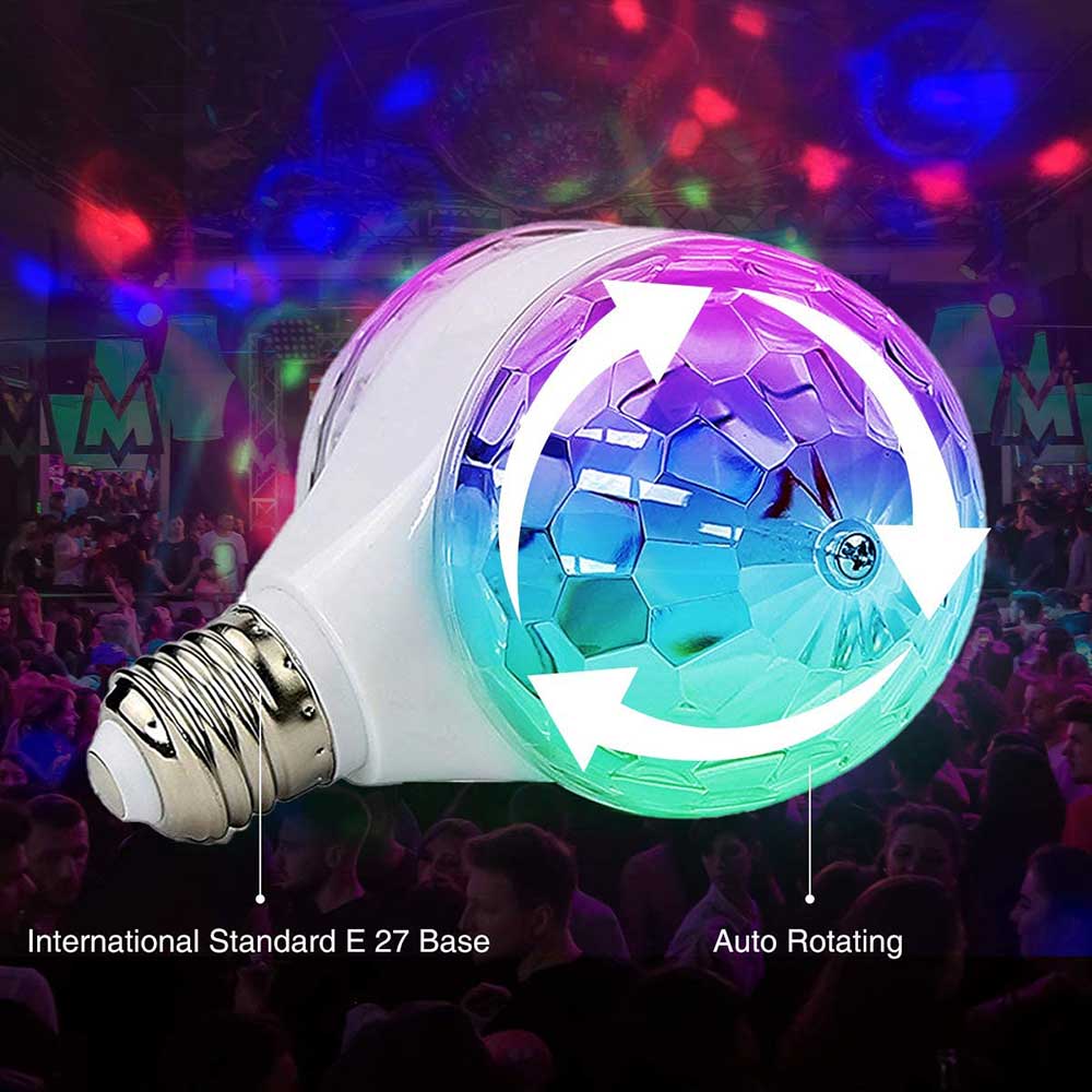 6w led scenepære  e27 baser farverig rgb diskoteklysprojektor dobbelt roterende hoved atmosfæreprojektionslys til fest ktv