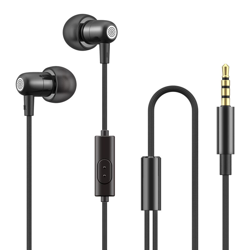 Cuffie cablate a 4 colori auricolari Stereo bassi sport auricolari impermeabili cuffie musicali per Samsung Iphone per Xiaomi Huawei: black