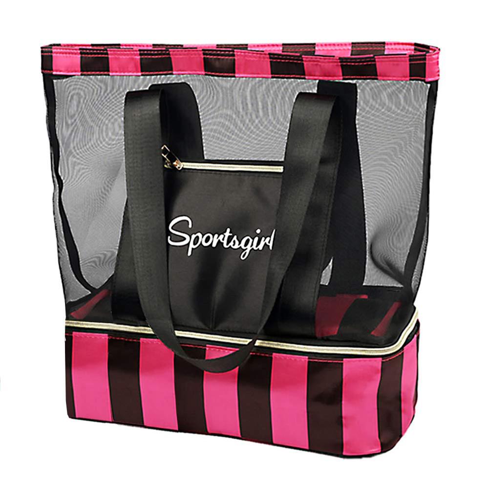Bolsa de viagem Duffle Totes Para Separação a Seco E Molhado de Praia Ao Ar Livre Nadar Organizador Bagagem Weekender Sacos de Isolamento de Refrigeração: Black