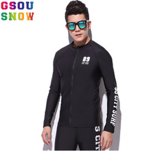 Gsou Sneeuw Rash Guard Mannen Lange Mouw Zwemmen Shirts Duiken Kleding Zomer Strand Motorboot Surf Shirts Triathlon Wetsuit Tops