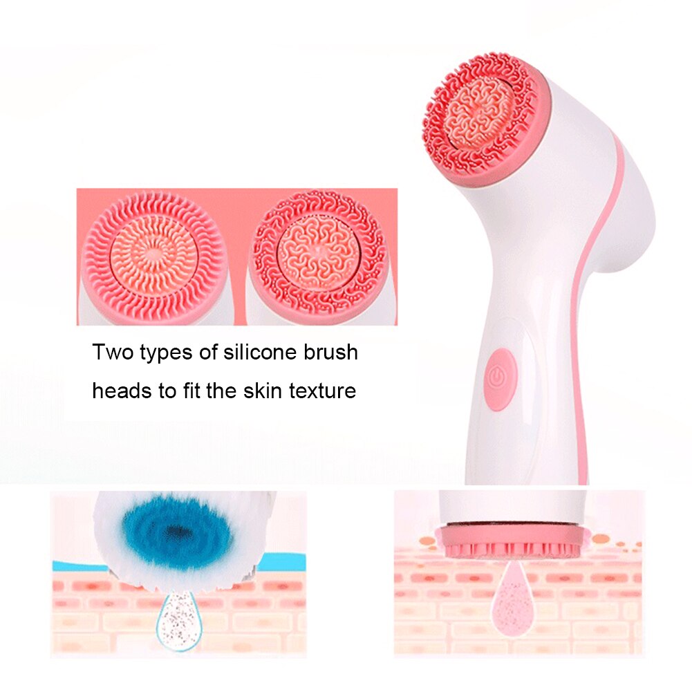 Limpiador Facial eléctrico cepillo de lavado impermeable de silicona masaje Facial limpiador de poros profundos eliminación de puntos negros lavado Facial