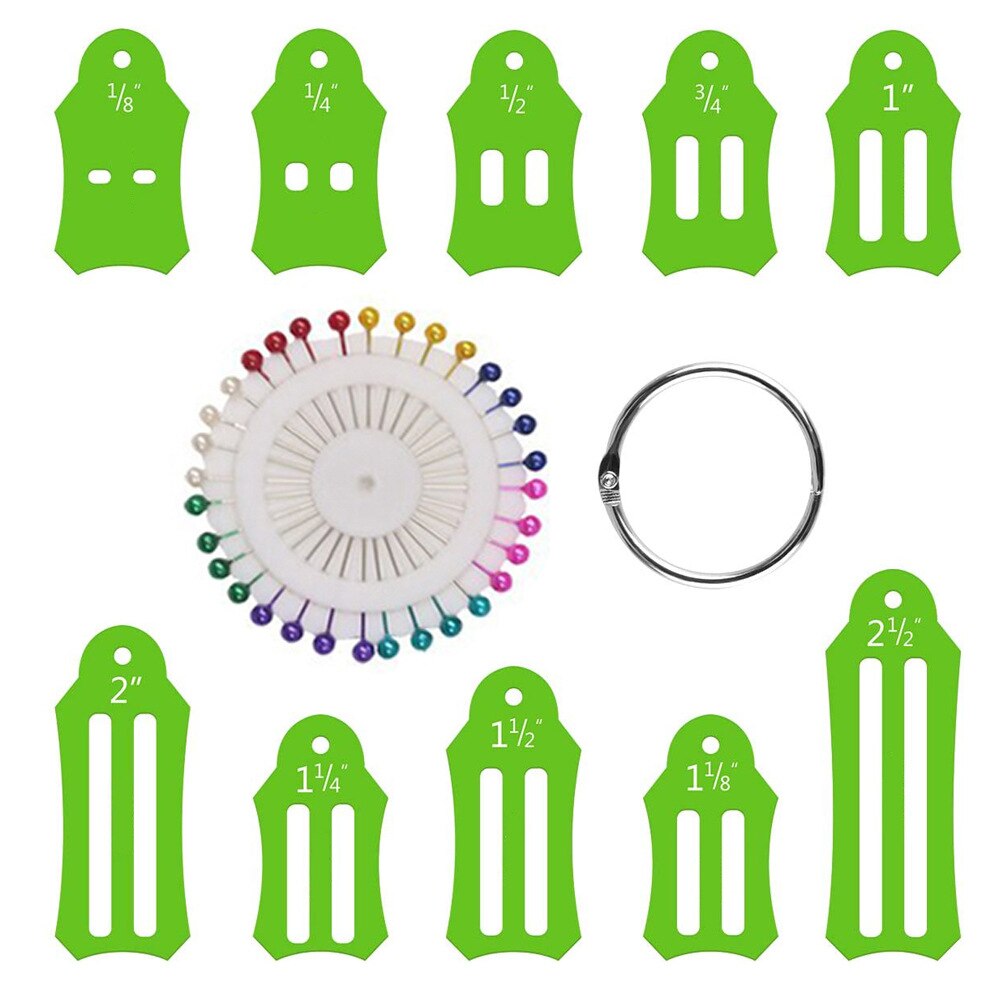 4 cores 30 livre kostenlose grampos de fixação conjunto de ferramentas de costura retalhos diy fita tecido tecelagem tira com 40 pçs quilting pinos: Set1-Green