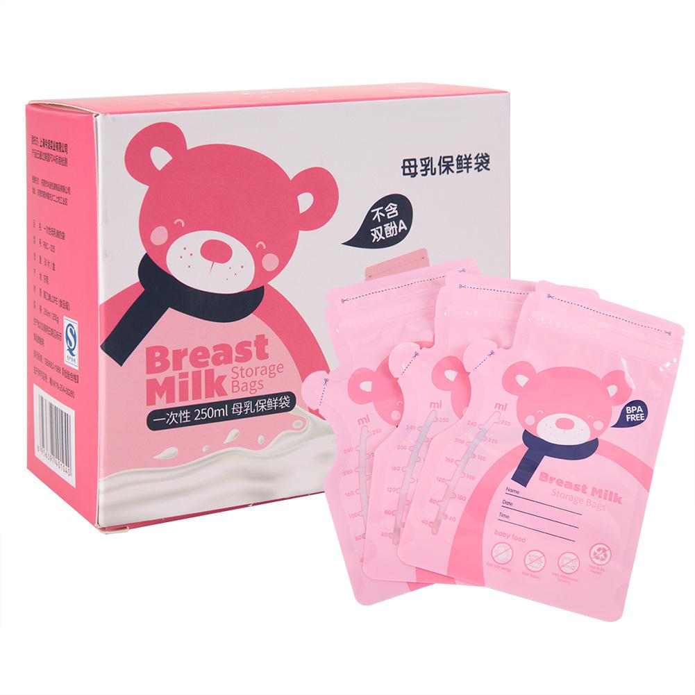 30PCS 250ML Baby Food Storage Breast Milk Storage Bag Disposable BPA Free Baby Safe Feeding Breast-milk Sealed Bag