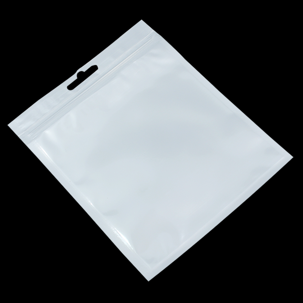 White/Clear Self Seal Rits Plastic Verpakking Pouch Bag Pack Ziplock Zip Lock Opbergtas Retail Pakket Met Hang gat