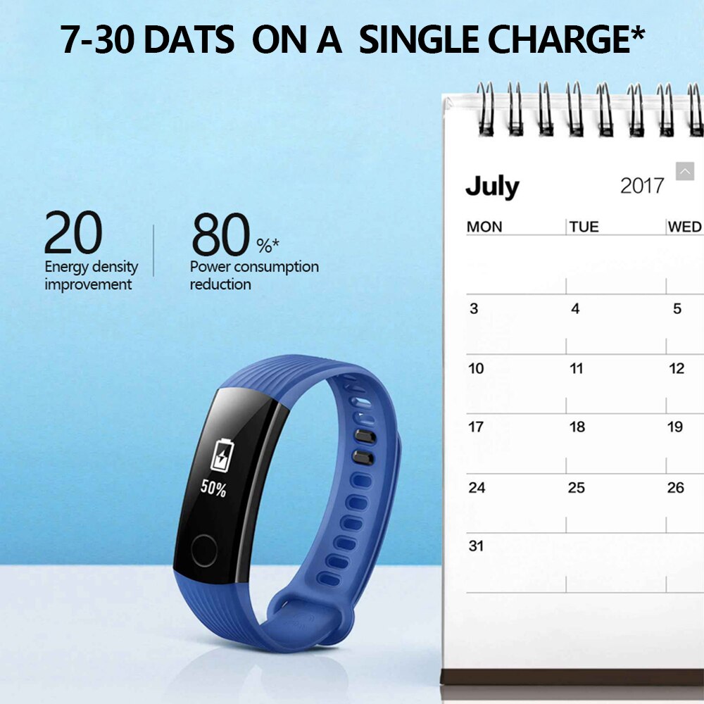 Huawei – Bracelet connecté Honor Band 3, avec moniteur d'activité physique et de fréquence cardiaque, étanche, Original, 100%