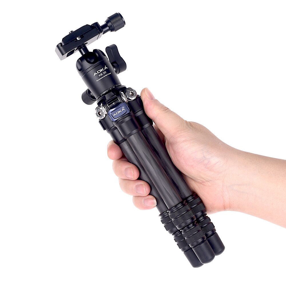 AOKA-cámara portátil CMP163C de fibra de carbono, rótula de bola de trípode para SLR DSLR, cámara Digital ligera de