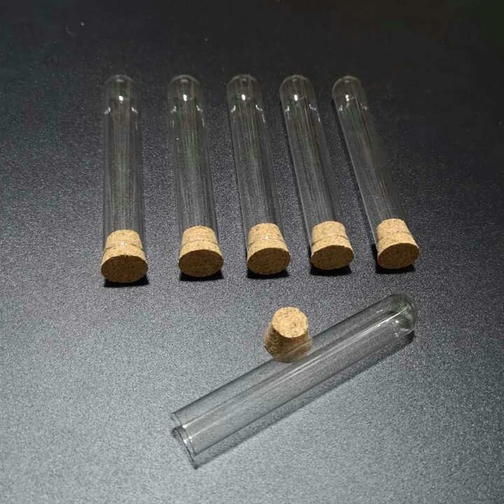 12 stks/partij 12x100mm U-vormige bodem Clear glasreageerbuizen met kurk voor soorten labs/scholen glaswerk