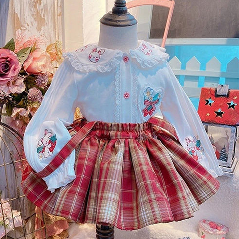 Ensemble chemise et jupe pour enfants, motif de couture, 2 pièces, vêtements pour bébés, bricolage, Mini papier Kraft, modèle de dessin, tissu pour robe de filles: 100cm