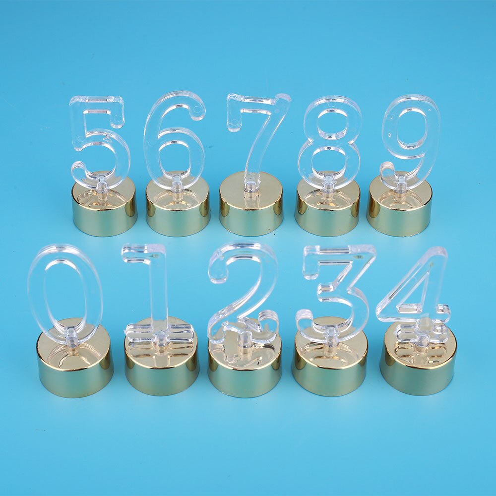 Bougie à lumière LED pour anniversaire, chiffres 0-9, lettres décoratives, lampe à changement automatique, sans flamme, lumières décoratives pour anniversaire,: Marine