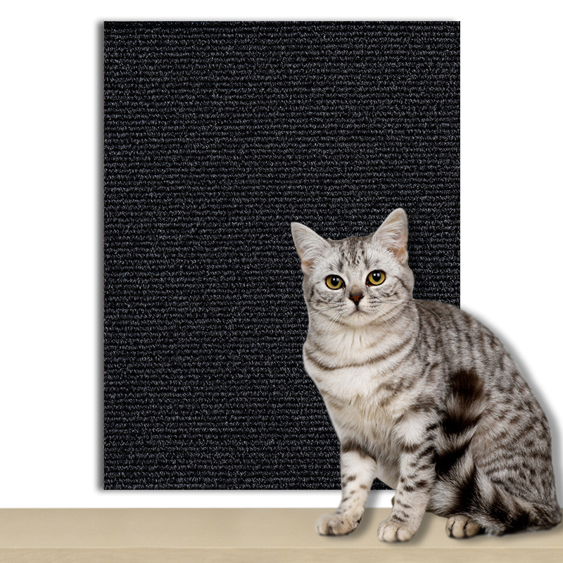 Protector de sofá rascador para gatos, 7 colores, almohadilla rascadora para gatos, protección de tablero, alfombra autoadhesiva recortable, alfombrilla rascadora para gatos DIY: S / Negro