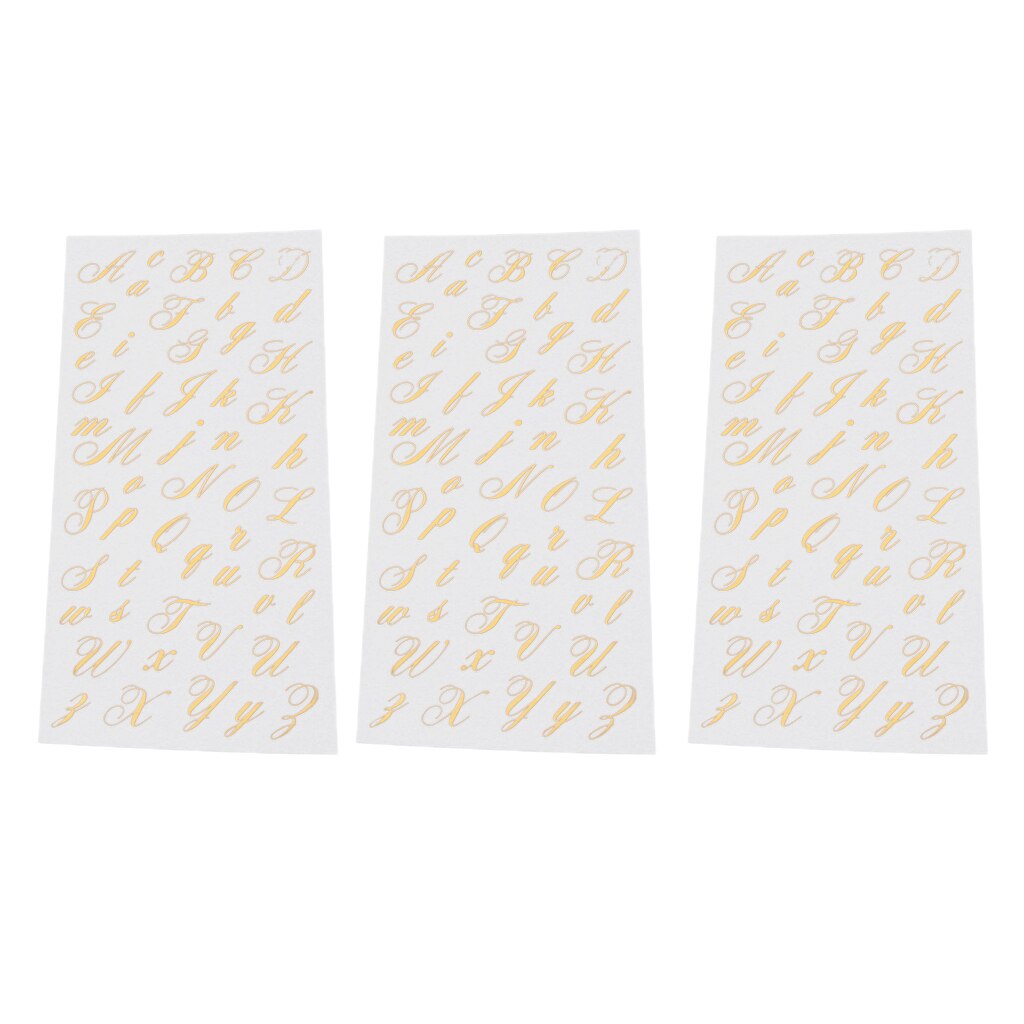 3 Sheet Self Adhesive Alphabet Letters Stickers for Card Making Craft Decoration