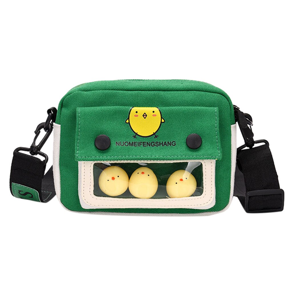 Sac en toile femme sac de messager sauvage étudiant sac à bandoulière fille mignonne #25: Green