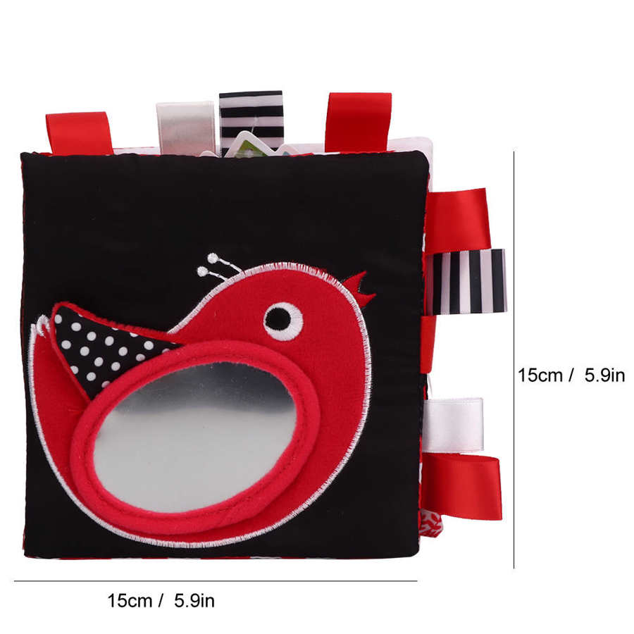 Libro di panno sviluppo visivo lavabile libro di panno dei bambini del bambino libro di testo giocattoli per i più piccoli bambini 6 mesi a 3 anni