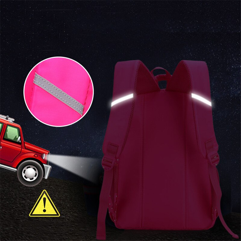 Cute School Bags backpack Reflective strip kids Princess Schoolbags High capacity Rucksack travel bags