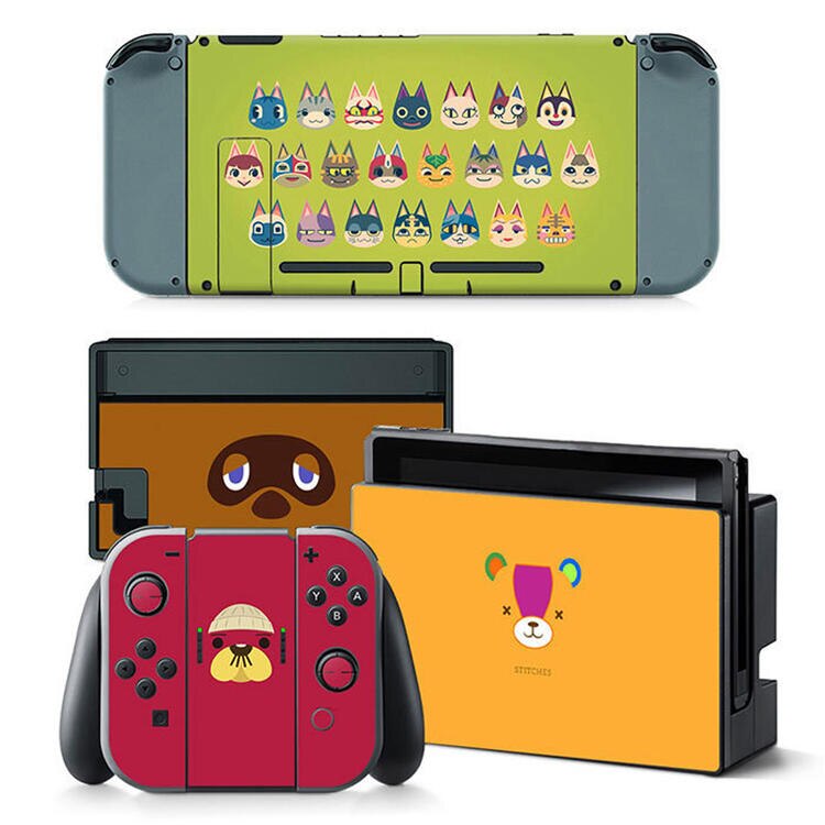 Cute Animal Crossing Vinyl Sticker Detachable Re-usable for Nintendo Switch Console & Joy-Con Controllers: Style 8