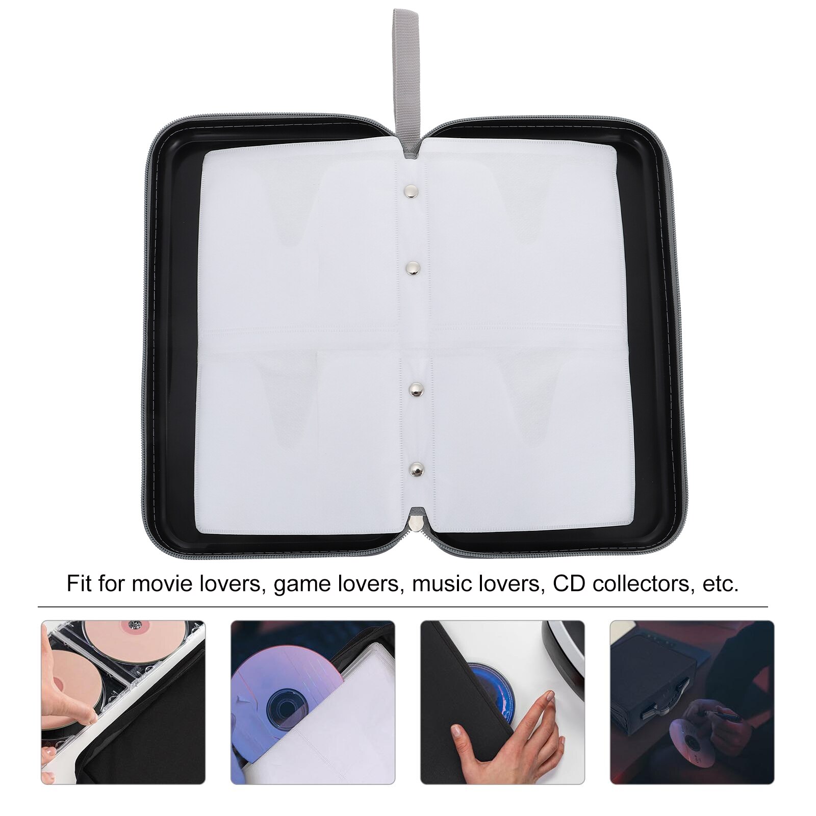 Handheld Holder Case 80 Capacity Zipper Storage Bag Accessory for Home Car