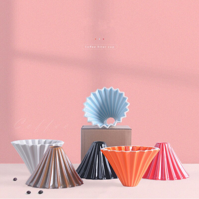 Keramische Handgemaakte Origami Filter Cup, Hand-Made Koffie Filter Cup, V60 Trechter Drip Cake Cup, meerdere Kleuren Beschikbaar