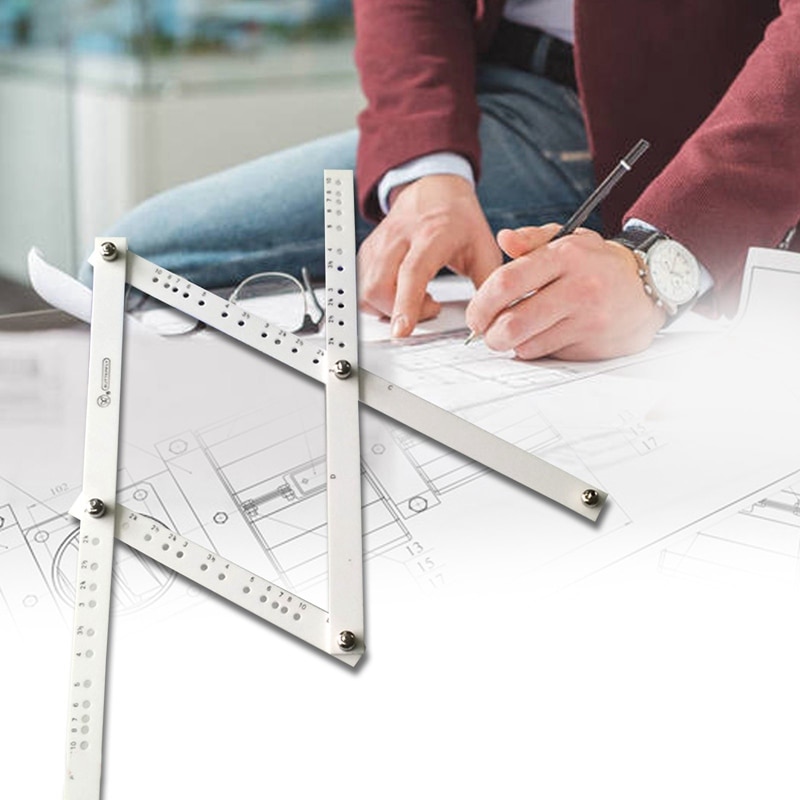 34cm Drawing Ruler Artist Pantograph Folding Ruler Reducer Enlarger Tool Art Craft For Office School Supplies