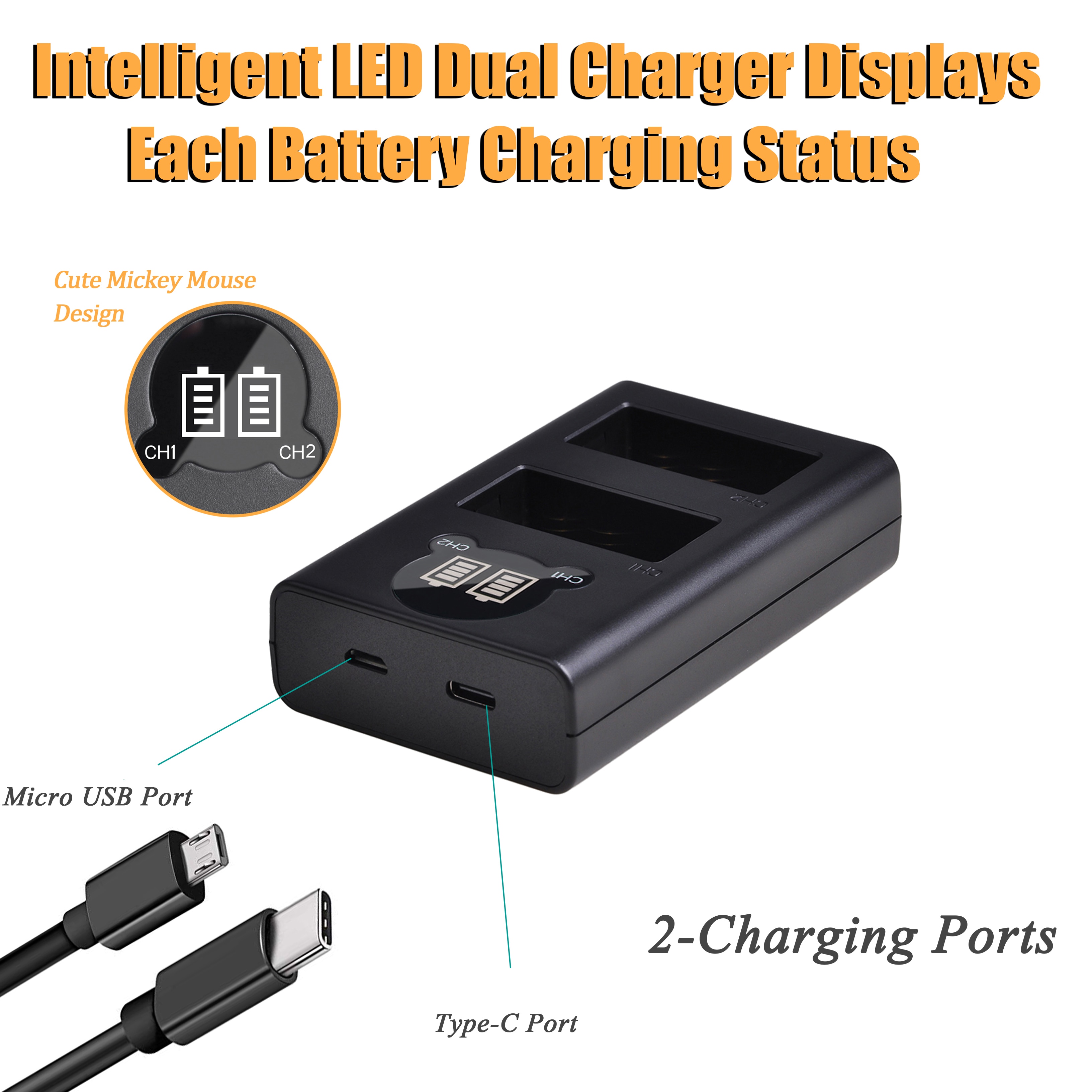 1440mAh DMW-BLC12PP BLC12E DMW-BLC12 Batteria & LED Dual Caricabatterie per Panasonic Lumix DMC DMC FZ1000 FZ200 FZ300 G85 G5 G6 g7 GH2 GX8.