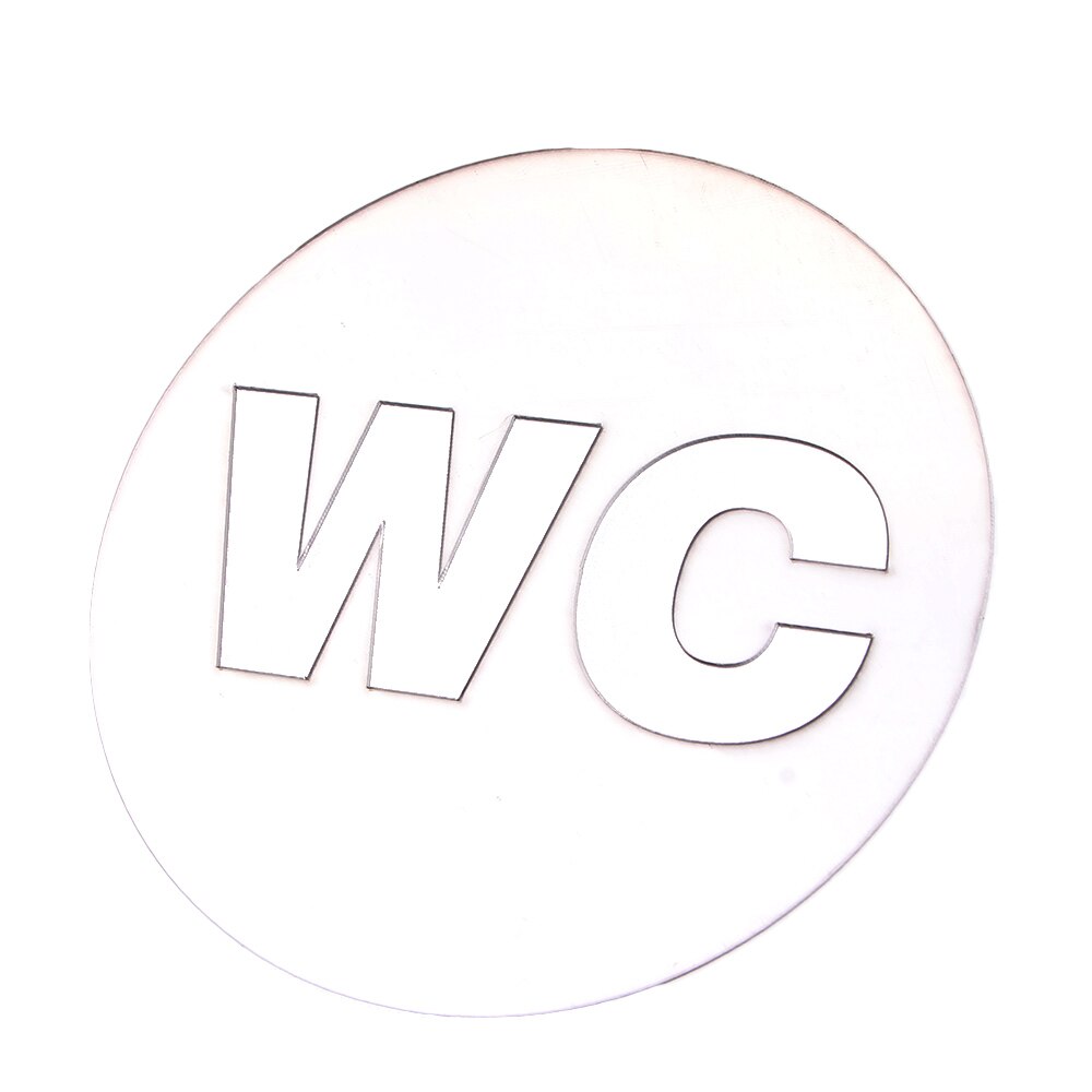 1 Pcs Self-adhesive WC Mirror Sticker Door Sign Removable Wall Decal Acrylic Home Bathroom Decoration Craft