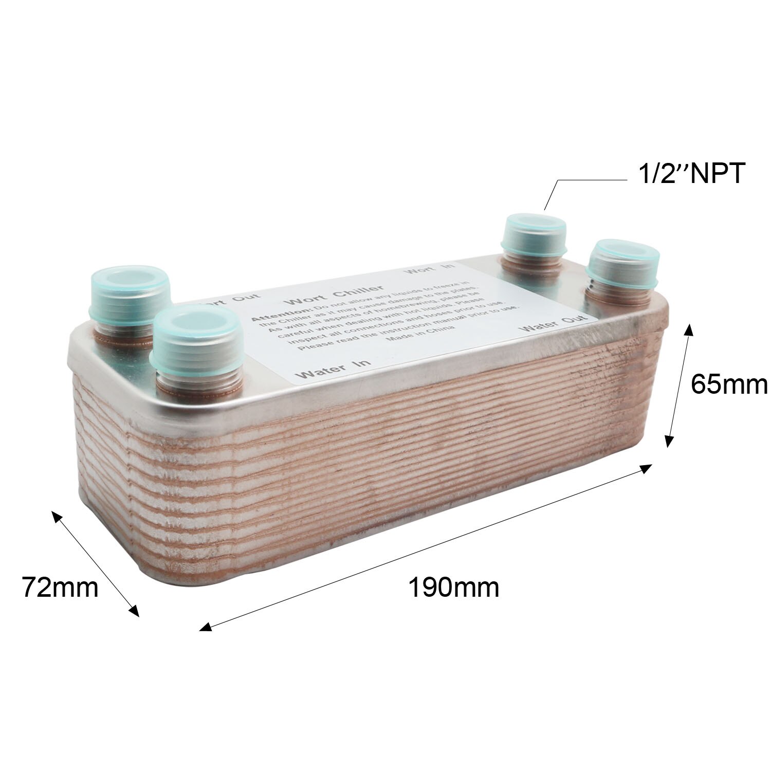 Homebrew Wort Chiller 11/20/30/40 Plates Heat Exchanger beer brewing 304 Stainless Steel High Efficient: 20plates 1-2NPT