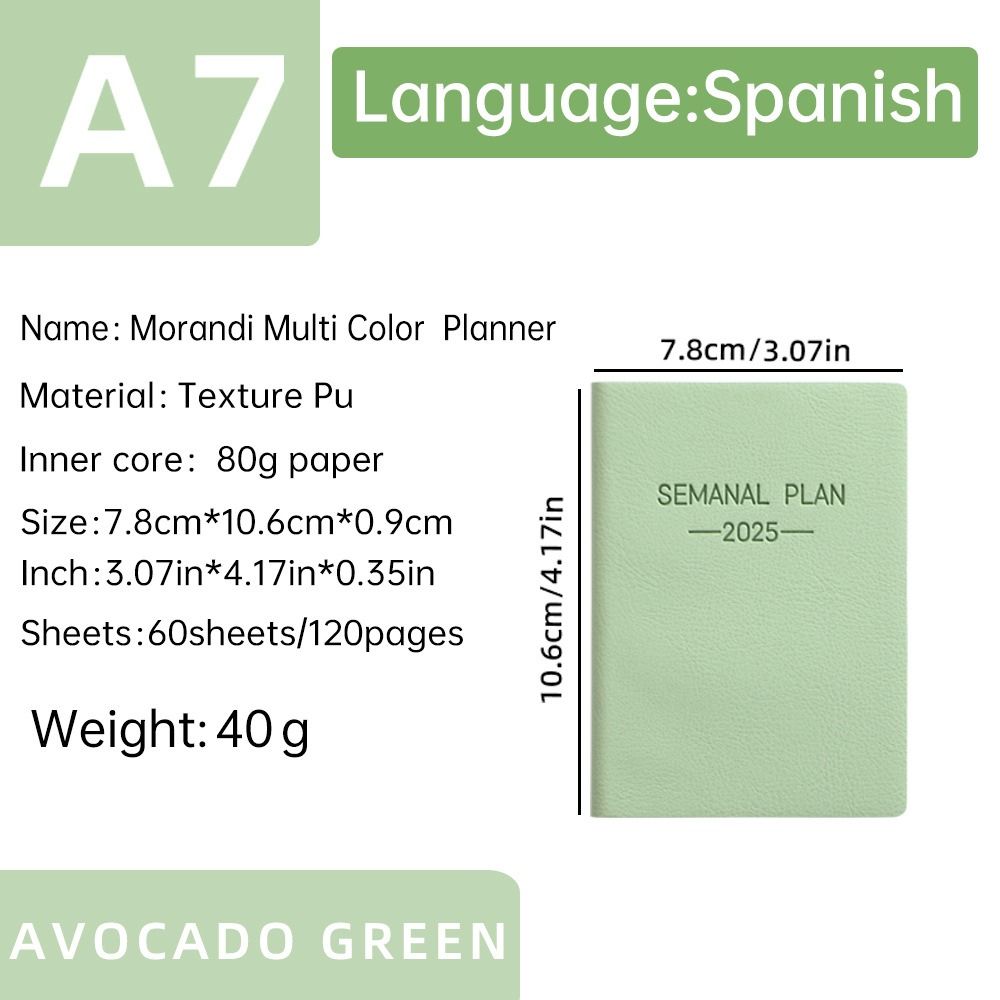 minimalistisch isches a5 2025 Agenda Buch mit Kalender zu tun Liste a5 Notizbuch Spanisch Morandi Farbe 2025 Planer Notizbuch Schul büro: Burgunderrot