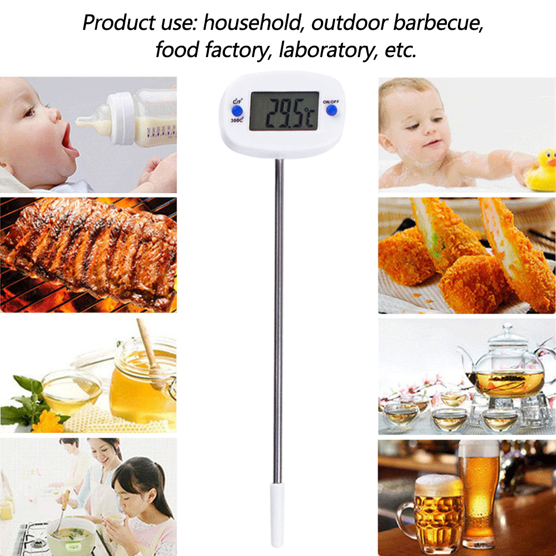 Bbq Chocolade Oven Draaibare Digitale Voedsel Koken Thermometer Melk Water Olie Elektronische Sonde