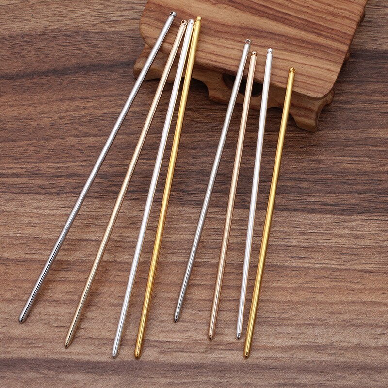 10 stücke 125x3mm Metall Eisen Haar Stifte leer Basis Einstellung Haar Stock für Frauen Schmuck Massen Erkenntnisse komponenten DIY Zubehör