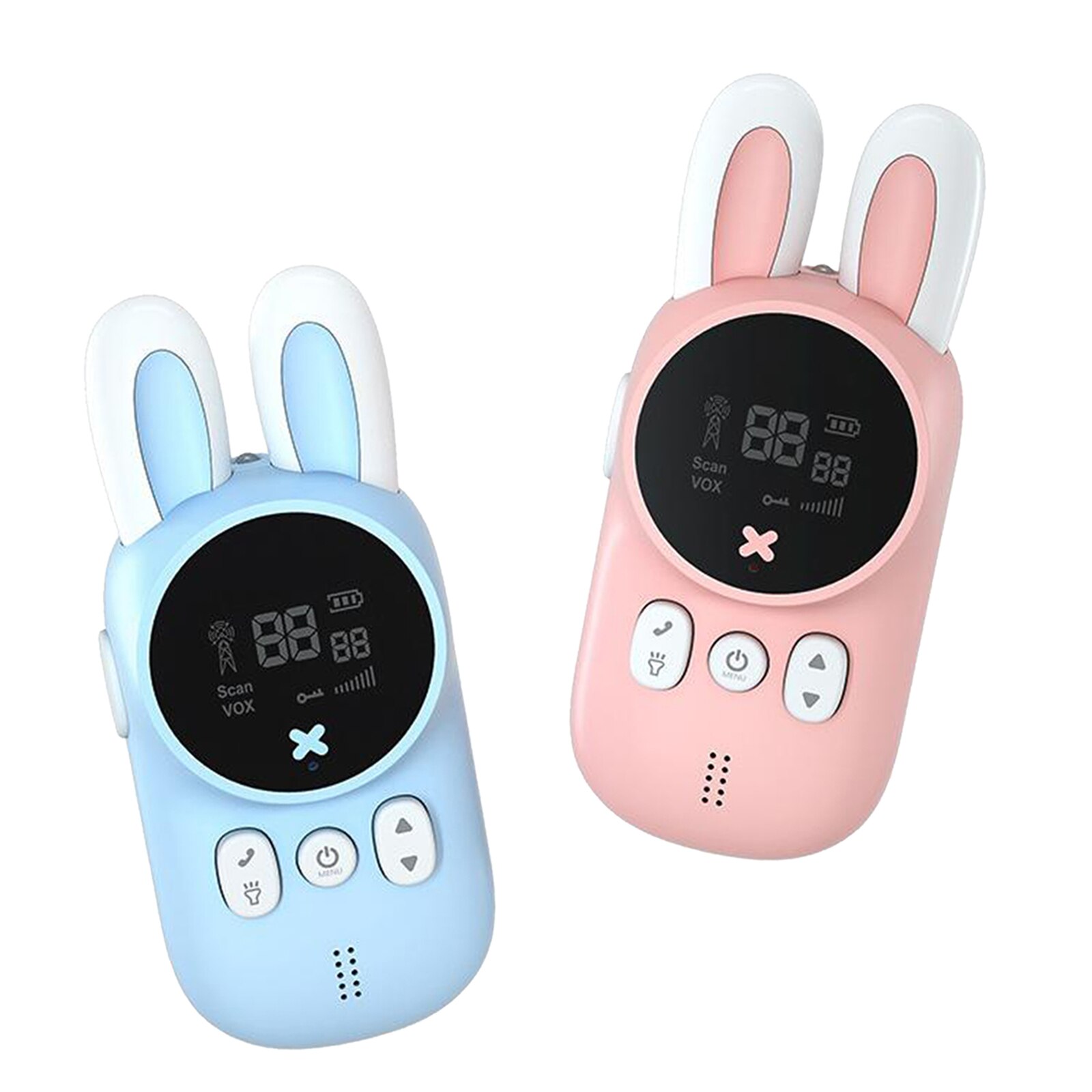 Walkie Talkie para niños, de conejito de dibujos animados, 1 rosa, 1 azul, radio para niños, Walky Talky, de cumpleaños para niños, 2 uds.