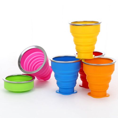 Eco Friendly Portable Folding Cup Silicone Folding Cup Telescopic Collapsible Outdoor Travel Camping Tool