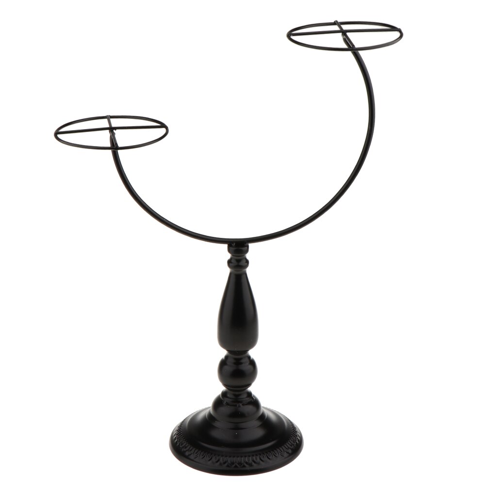 Showcase 2 hängare hållare peruker hatt lock förvaring display stativ: Svart