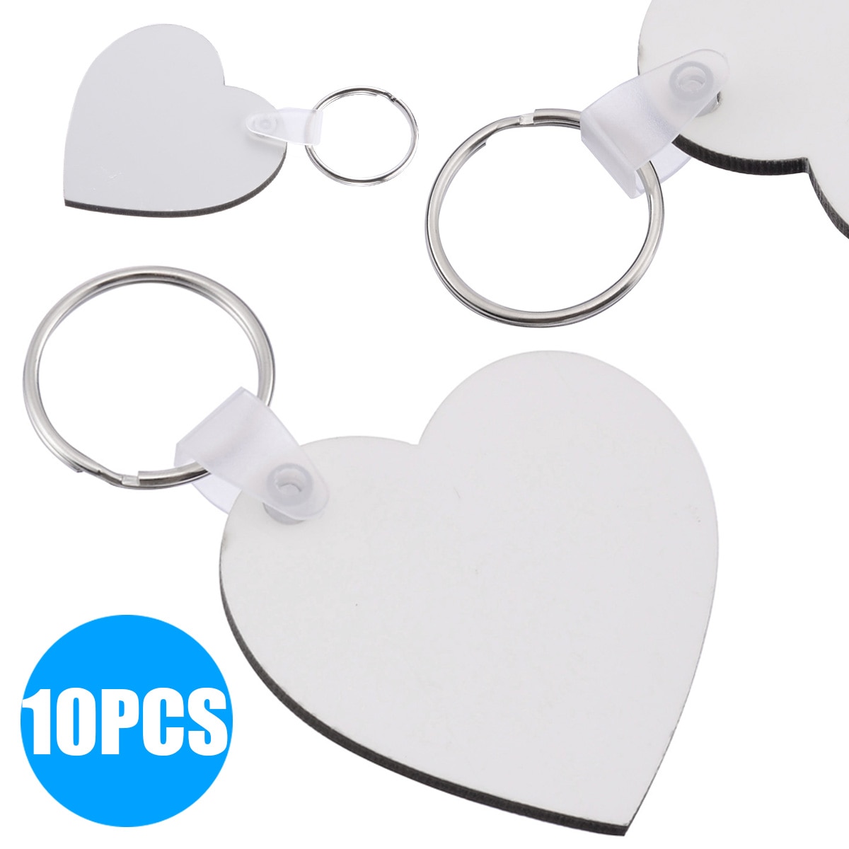 10pcs Heart Blank Board Keyring Keychain Printing Keyrings Women Men DIY Sublimation Key Chains Accessories