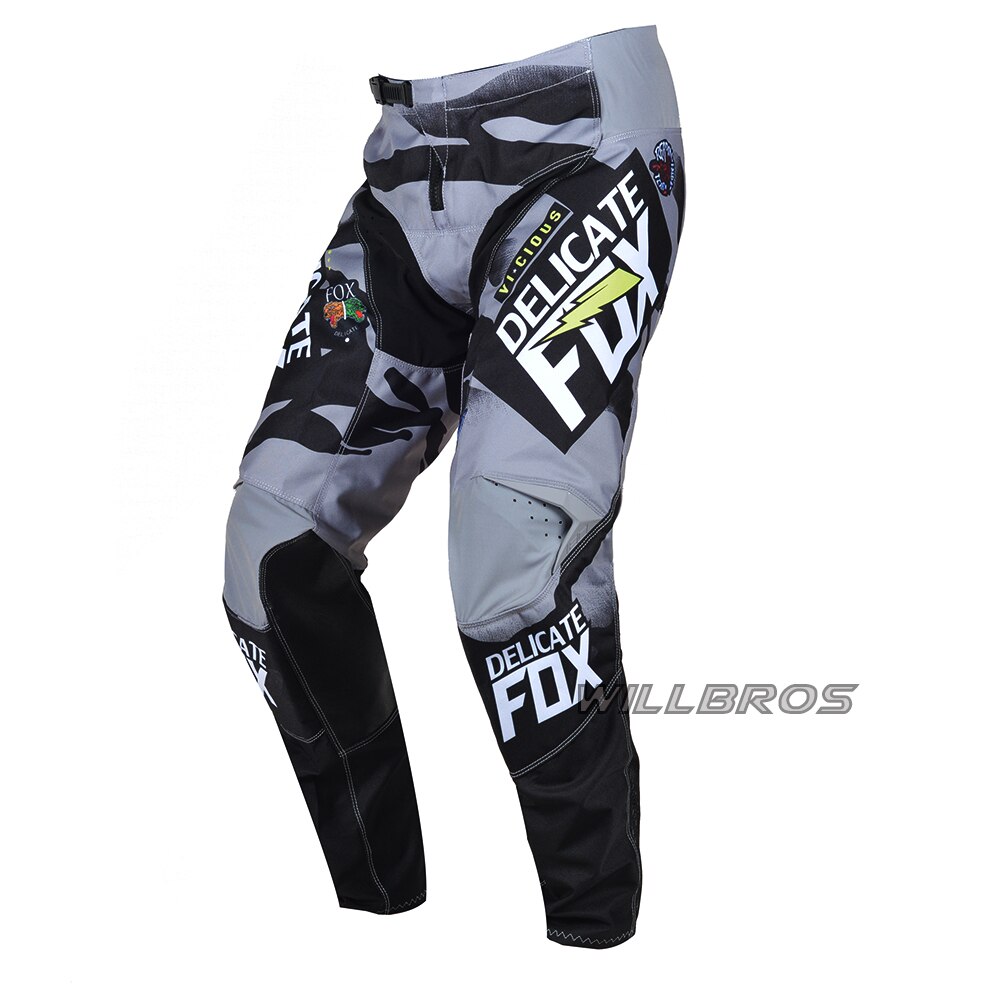 Delicate Fox 180 Vicious Pants Motocross Racing MX MTB BMX Downhill Bike Cycling Motor Moto Cross Trousers Unisex Mens: Grey / L(34)