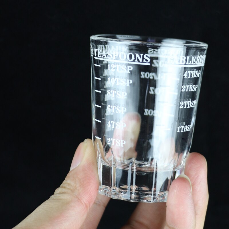 45/60 ml glas målebæger espresso shotglas flydende glas ounce kop med vægt køkkenmål værktøj forsyninger