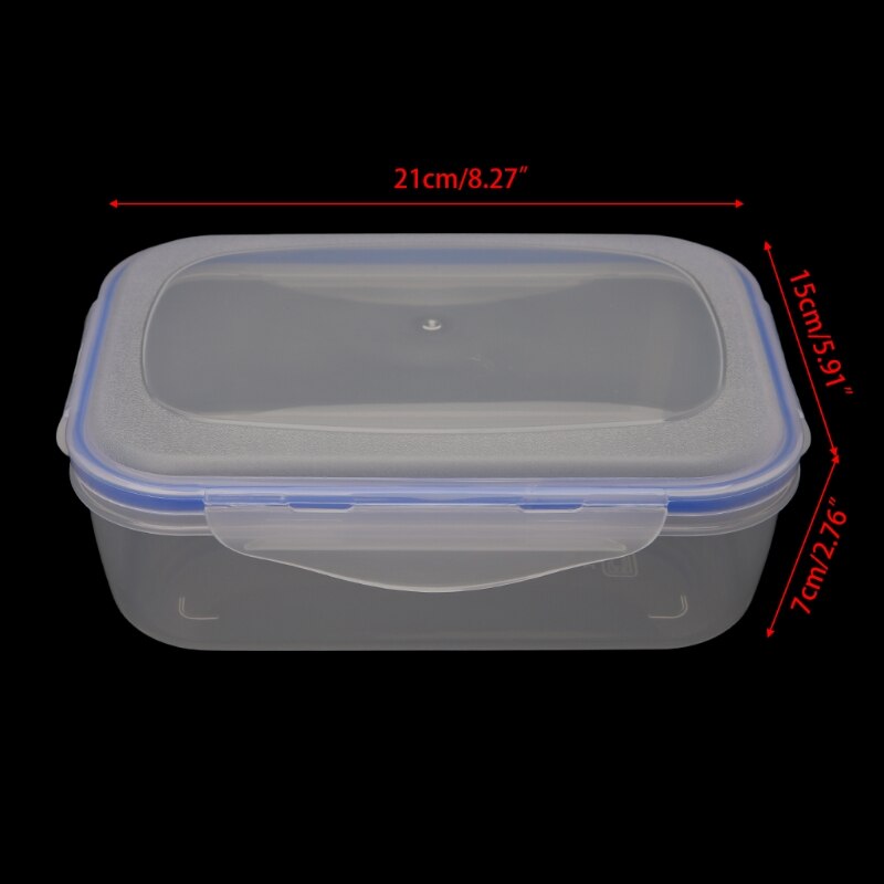 Plastic Kitchen Storage Boxes Lunch Box Rectangle Fruit Food Storage Container Lunch Box Airtight Seal With Lid: 03